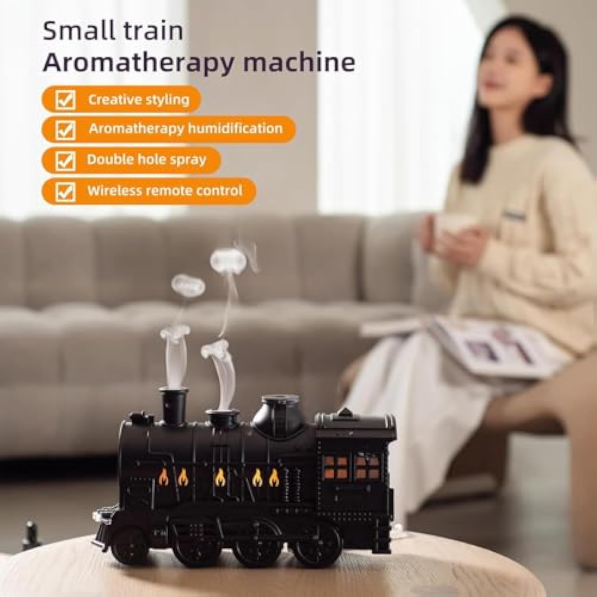 Essential Diffuser Train Ultrasonic Mist Aromatherapy Humidifier